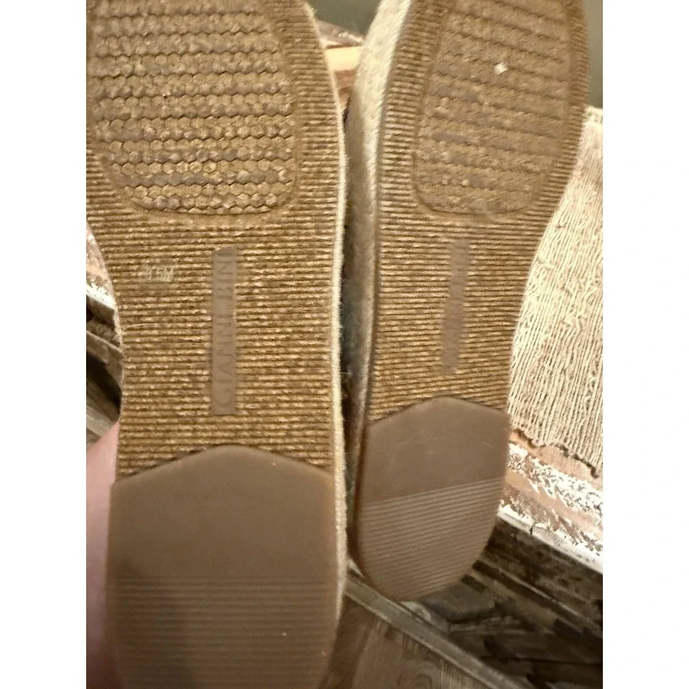Gianni Bini Bruxie Platform Jeweled Multicolor Stripe Platform Espadrille Sz-8.5